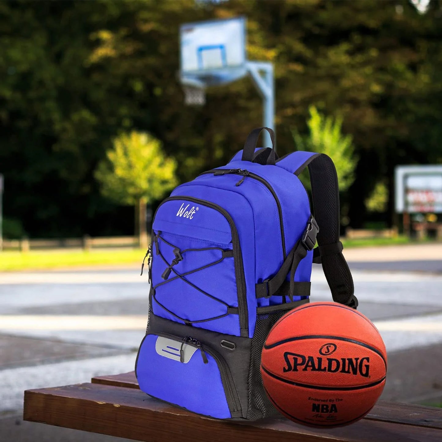 | Basketball Bag Backpack for Men--Best Accessories Gym Daily Use Blue