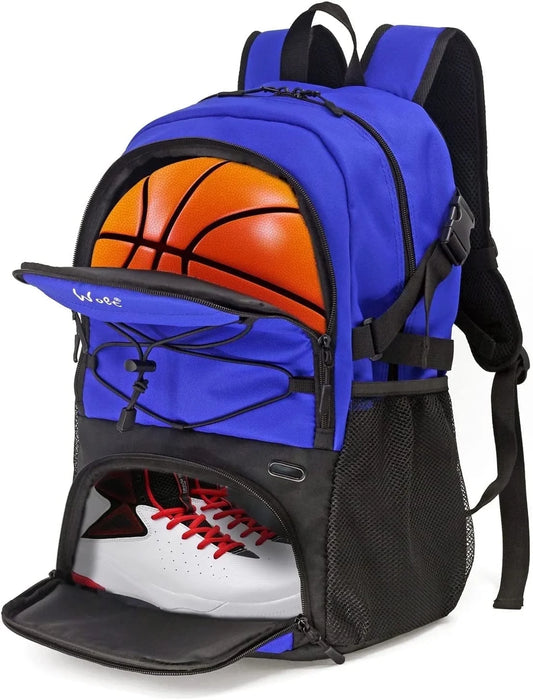 | Basketball Bag Backpack for Men--Best Accessories Gym Daily Use Blue